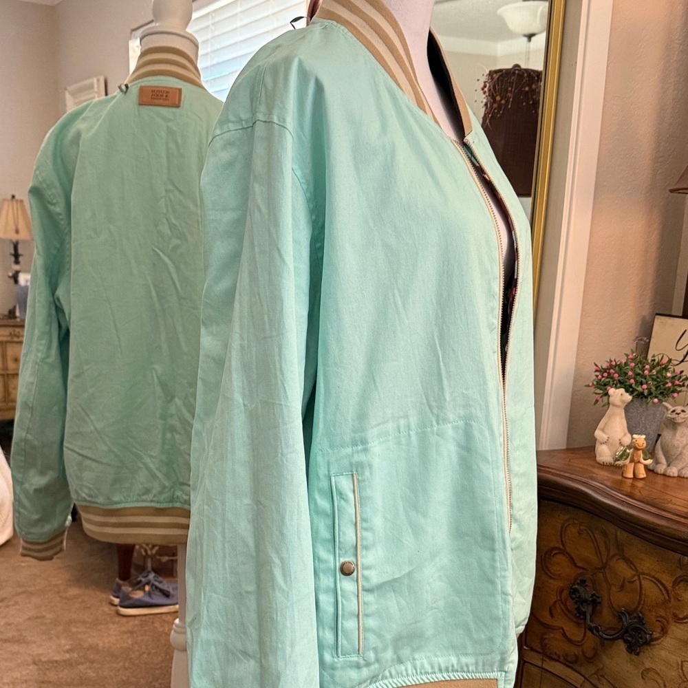 Scotch & Soda Reversible Bomber Jacket Mint Green & Floral 2-in-1 - Picture 4 of 14